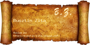 Busztin Zita névjegykártya